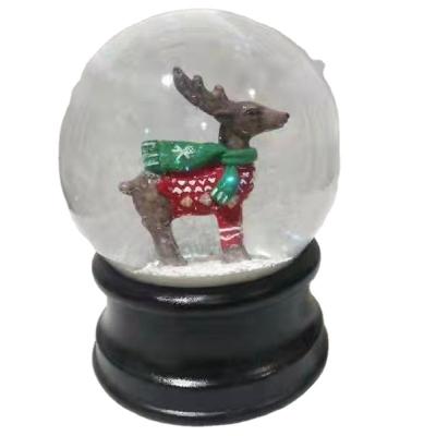 China Wholesale Christmas Snow Globe Mini Trumpet Plastic Snow Globe Box Polo Gift Crystal Ball Music Artificial Factory Customization Water for sale