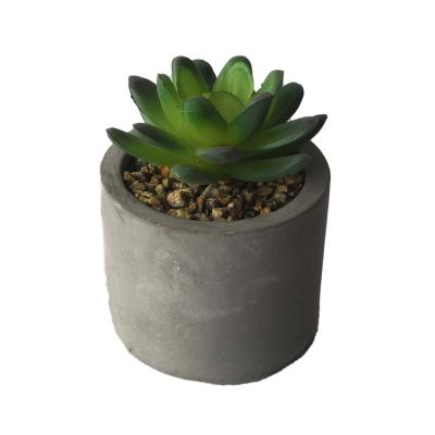 China Durable Cement Indoor Artificial Plants Pot Set For Home Decor for sale