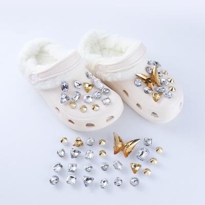 China Bling Custom Metal Charm Luxury Clog Charms Designer For DIY Shoe Clog Brand Ornament Accessories Luxury Shoes Charms for sale