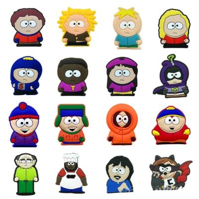 China 2022 Customized Hot Sale Customized Wholesale Hot Selling PVC Fang Soft Creative Clog Charm 2022 Custom South Park Game Cartoon Shoe Accessories for sale