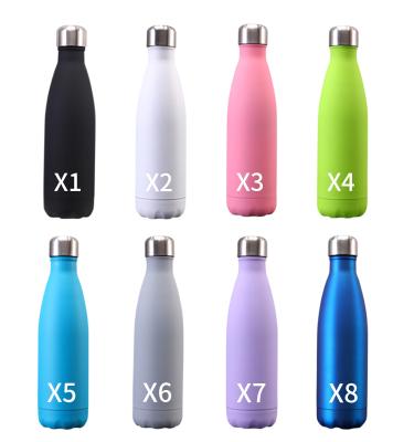 China Business Drinkware Vacuum Flask 17Oz Stainless Steel Water BottIe Black Cola Shaped Water Bottle, Rubber Paint 500ml Cola Updraft for sale