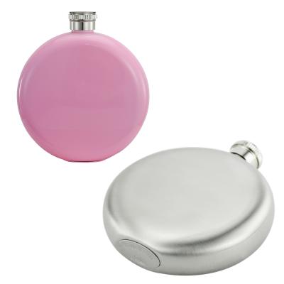 China Cheapest 50% discount wholesale minimalist round hip flask, pocket stainless steel hip flask set for sale