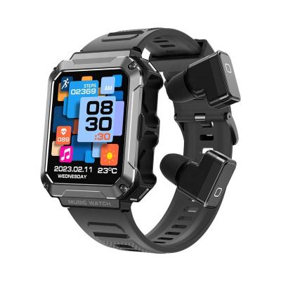 China Touch Screen 2023 New Outdoor 3 In 1 Big Storge Smart Watch T93 Headphone Fitness Tracker TWS Earbuds 4GB 400mah Smartwatch With Earphone for sale