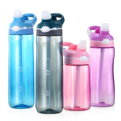 China Sustainable Working Flip Straw Drink Sports Water Tritan Bottle Recycling Rise BPA Free for sale