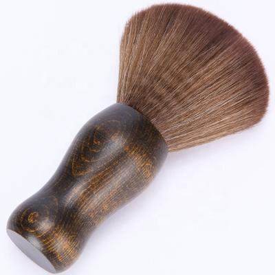 China Custom Wholesale Waterproof Logo Wooden Handle Beauty Salon Barber Shop Hair Cutting Neck Cloth Brush for sale