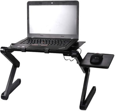 China Hot Selling Modern Adjustable Height Adjustable Style Aluminum Alloy Laptop Desk Foldable Stand with Tray and Mouse Duct for sale