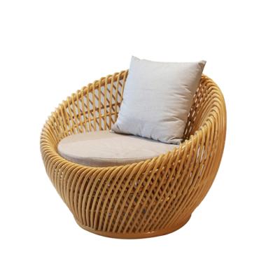 China Eco-friendly Indoor Outdoor Patio Living Room Furniture Chair Flower Garden Bamboo Rattan Sofa Chair for sale