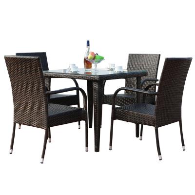 China Traditional cheap factory in stock PE rattan wicker table chair sets garden furniture oval rattan sets for sale