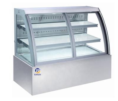 China Commercial Single-temperature Refrigerator Pastry Cabinet Showcase Vertical Cake Display Cooler With Front Entrance for sale