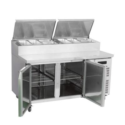 China European Single-temperature pizza freezer table counter stainless steel pizza table freezer for sale