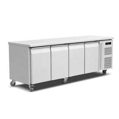 China Single-Temperature 4 Doors Hotel Restaurant Kitchen Refrigeration Equipment Stainless Steel Under Counter Freezer for sale