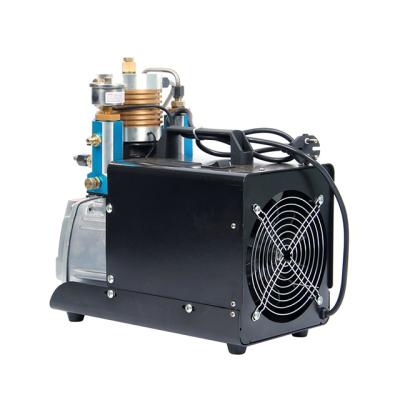 China OIL-LESS 2 cylinder motor pcp electric portable air compressor mini 220v 12v high pressure piston pump for sale