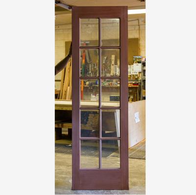 China RealVilla French Door Design Mahogany Wood Veneer Simple Wooden Modern Glass Door for sale