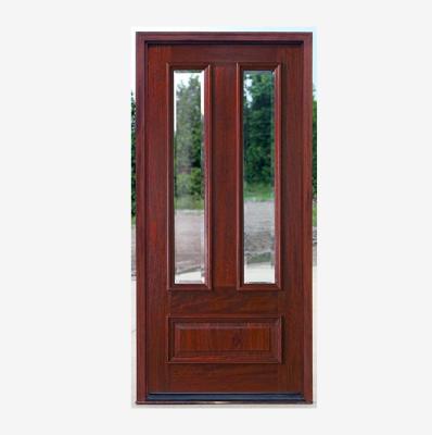 China RealVilla French Door Modern Mahogany Wood Wood Decoration Glass Veneer Glass Door Design for sale