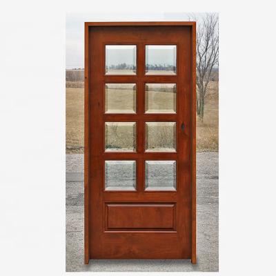 China RealVilla interior door mahogany wood veneer wood modern glass french door interior door for villa for sale