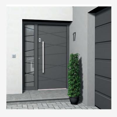 China Modern Design Doors Front Entry Door Interior Villa Aluminum Clad Solid Wood Door for sale