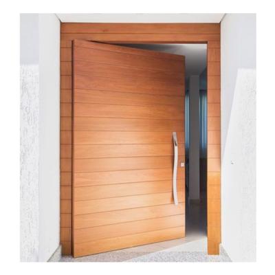 China Sound Insulation China Supplier Custom Design Exterior Villa Front Entrance Solid Wood Door Pivot Doors for sale