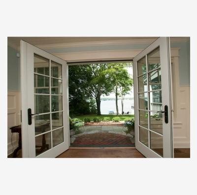 China Real Villa French Door Modern Balcony Patio UPVC Glass French Door Entry Bedroom Double Door for sale