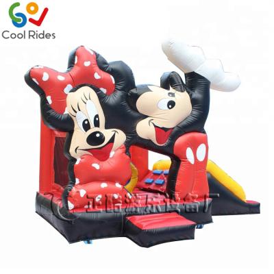 China 2019 PVC commercial cartoon Mickey Mouse inflatable bounce house, bouncy castles with slide for sale for sale