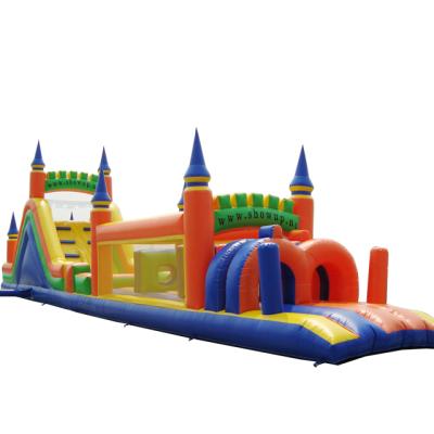 China 2019 Large PVC Castle Slide Games Commercial Inflatable Obstacle Course For Kids And Adult for sale