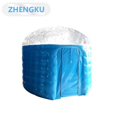 China Ball body: 0.5mm PVC or 0.5mm TPU; pole and base: 0.6mm pvc tarpaulin yurt bubble tent pvc mesh fabric inflatable blue outdoor camping inflatable tent for event for sale