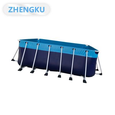 China Customizable Plato 0.9mm PVC Tarpaulin PVC Metal Steel Frame Swimming Pool Inflatable Customizable Pool For Water Park for sale