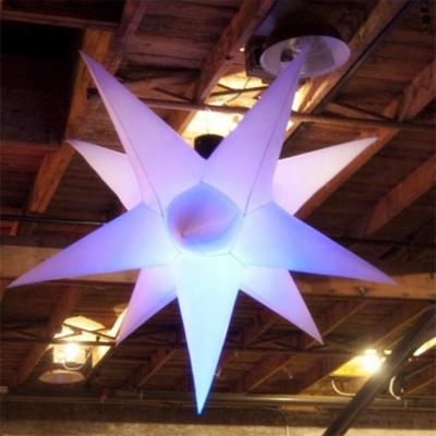 China Oxford cloth 2019 hot sale color change led inflatable, inflatable led star for decoration, inflatable hanging led stars lighting for sale