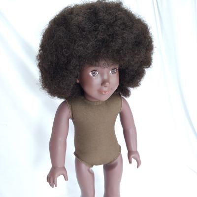 China DIY TOY 46cm Black Naked Doll Afro/Dark Skinned Naked Dolls/Ameircan African Doll 18inch New Nude Vinyl for sale