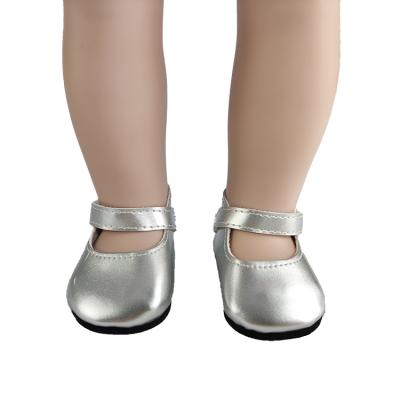 China Custom Silver Leather Doll Shoes Silver Leather Doll Shoes Custom Made for Wear on African Girl Doll and Baby - Doll Accessories for sale