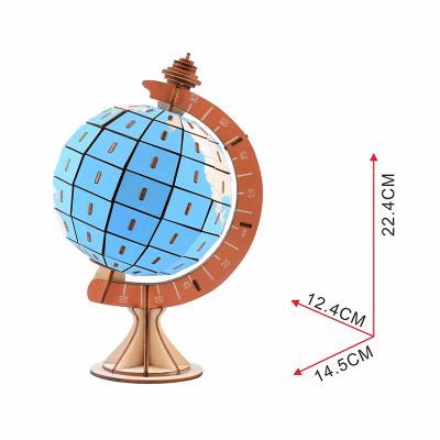 China Educational 3d puzzle Europe globe kids toy model diy wooden cool jigsaw puzzle game for sale