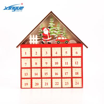 China Red Europe Christmas Calendar With Led Light Factory Outlet As Christmas Gift Or Christmas Decoration for sale