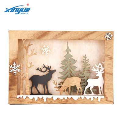 China Europe Wooden Square Led Light Box As Christmas Gift Or Christmas Decoration for sale