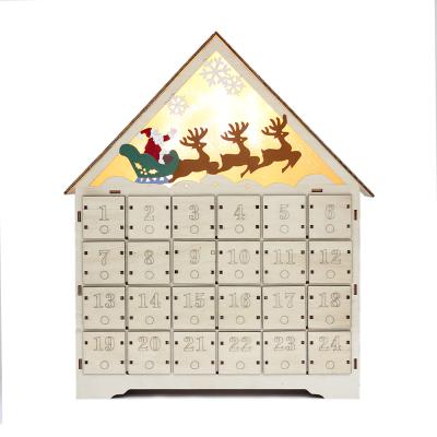 China China Hot Sale Wooden Christmas Home Advent Calendar With Christmas Gift Set for sale