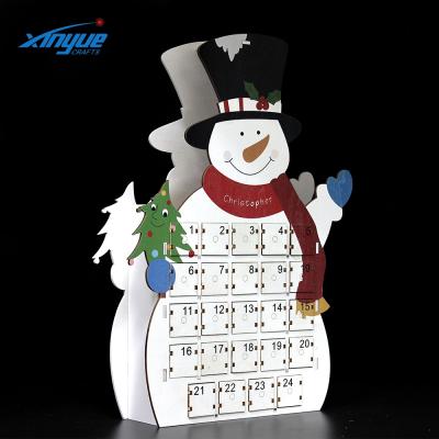 China Advent Calendar Wooden Christmas Snowman Advent Calendar Wooden Christmas Countdown as Home Decoration for sale