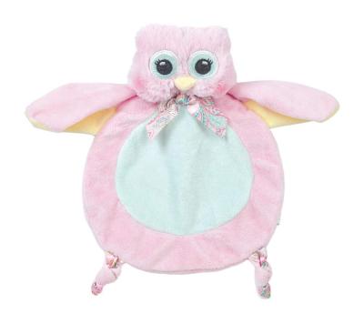 China Plush Custom 10 Inch Logo Plush Safety Blanket Baby Owl Comforter Soft Toy Plush Stuffed Owl Comforter Blanket For Girls Animal Plush for sale