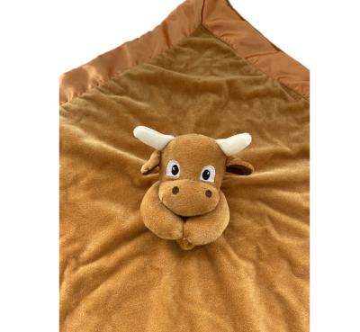 China Soft Stuffed Plush Comforter Scare Toys For Toddler Children Kids Stuffed Plush Cow Blanket Blanket Toy for sale