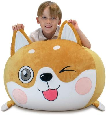 China Plush Stuffed Kids Stuffed Dog Storage Bag For Bedroom Decorations Plush Shaped Corgi Bean Bag Bean Bags Storage for sale