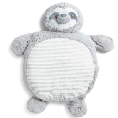 China Super Soft Stuffed Plush Animal Shaped Plush Playmat Baby Sloth Plush Toy Playmat for sale