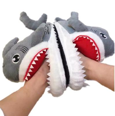 China New Design Plush Stuffed Plush Kids Plush Toys Slippers Cute Funny Custom Women's Gift Hot Shark Shaped Slippers for sale