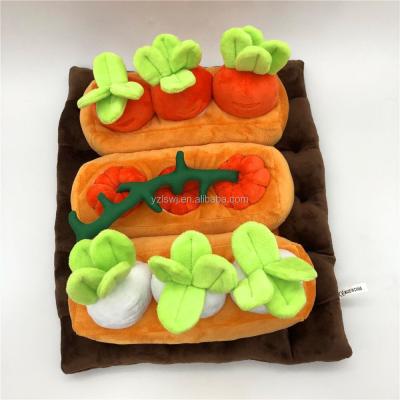 China Puppy Stocked Chew Stocked Toy Fruit Vegetable Squeak Toy for Pets Radish/Plush Radish Field/Simulation Creative Plot Vegetable Pumpkin for sale