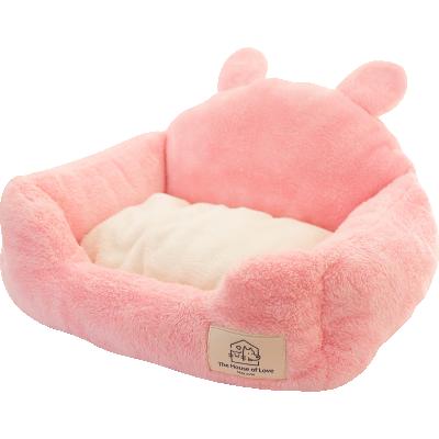 China Deep Sleep Soft Shell Cat Dog Nest Winter Semi Toy Cats Kennel Pet Protection Plush Warm Plush Closed Cat Bed for sale