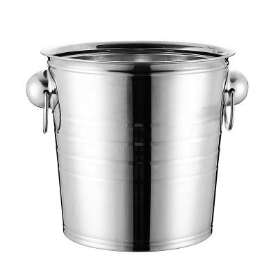 China New Arrival Stainless Steel Sustainable Beer Champagne Cooler Holder Ice Bucket With Handle For Bar for sale