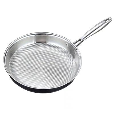 China Wholesale High Quality Viable Non Stick Stainless Steel Triple Frying Pan With Steel Handle For Baking for sale