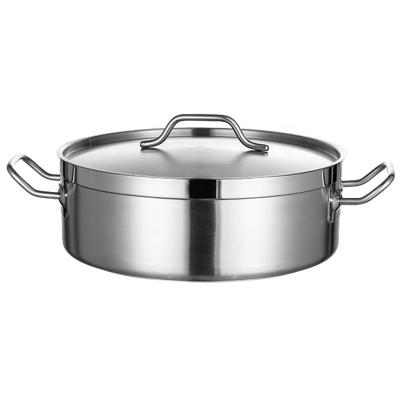 China Sustainable Stock Available 28 Cm Non Stick Stainless Steel Hot Pot Soup And Stock Pots With Lid for sale