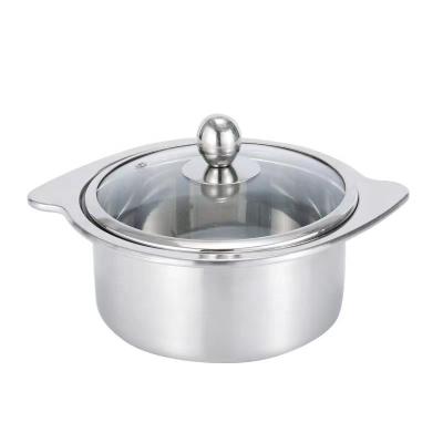 China Restaurant Style 16 Cm Sustainable Hot Stainless Steel Pot Hot Soup And Stock Pots With Lid for sale