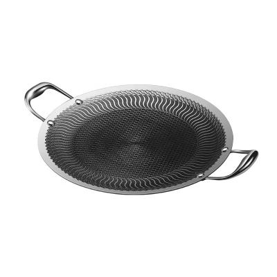 China General Use For Gas And Induction Cooker New Product Explosion Honeycomb Non Stick Stainless Steel Trifold Grill Pan For Outdoor Camping Picnic for sale