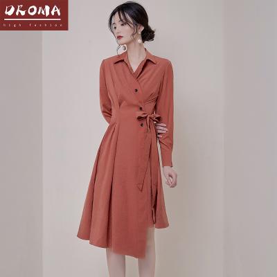 China Droma 2021personality Vintage Irregular Anti-wrinkle Long Sleeve Korean Summer Elegant Casual Wear Ladies for sale