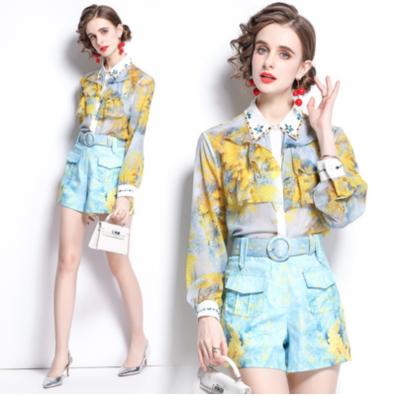 China Droma 2 Piece QUICK DRY Spring New Design Copy Sets Women Suits OEM Custom Polyester 2021 Two Piece Set for sale