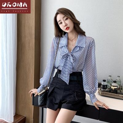 China QUICK DRY Droma In Current French Design Style Striped Two Piece Top Line One Line Short Pants For Women for sale