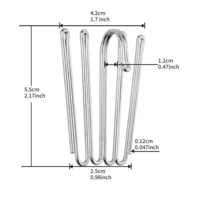 China Modern Metal Curtain Hooks Pinch Pleat Header Tape Pins Heavy Duty Deep Prong metal curtain hooks pinch pleat for sale